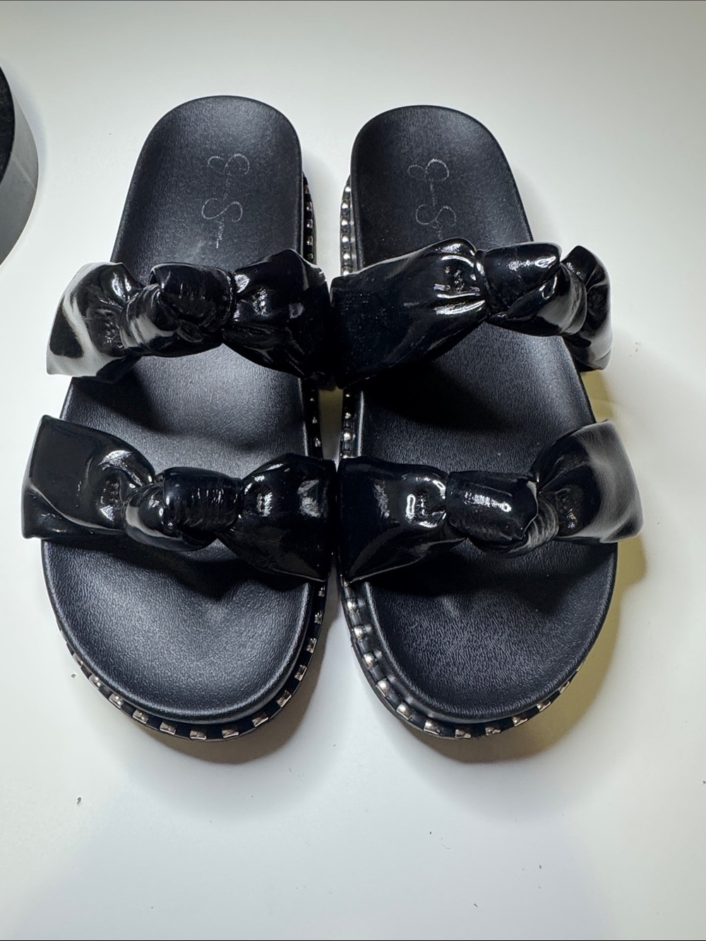 Jessica Simpson Black Knot Slide Sandals